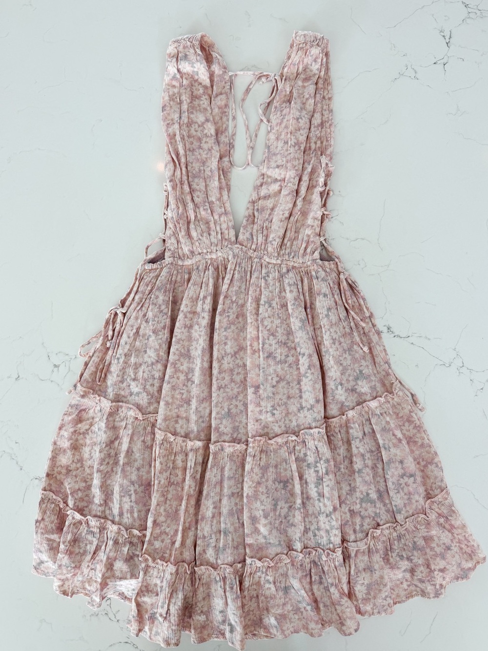 Women’s Pink Floral Tiered Sundress